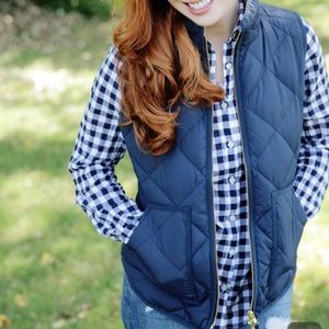 J Crew Navy Blue Puffer Vest
